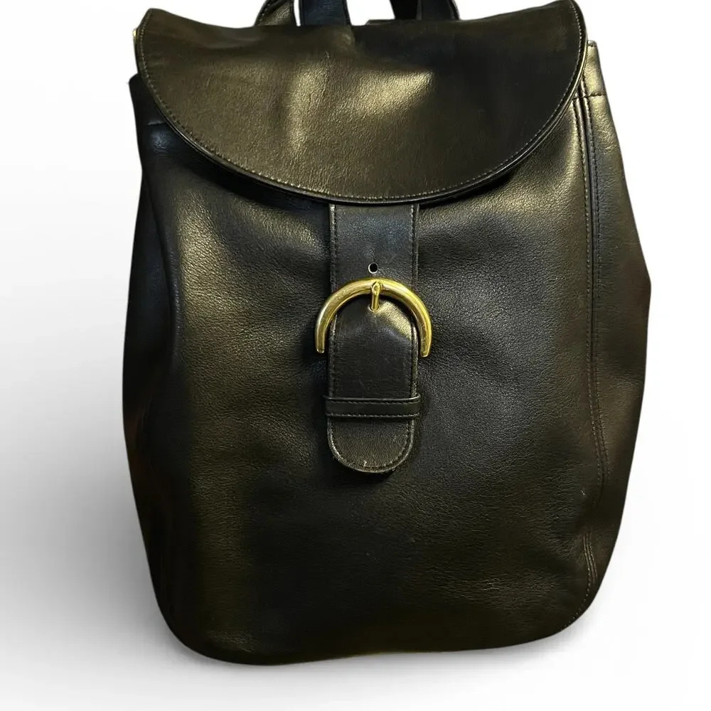 Vintage 1994 Coach Black Leather SoHo Bac Sac Backpack 4134 Made in USA w/ Card - Picture 2 of 12